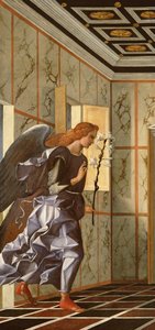 De aartsengel Gabriël, uit het Annunciatie-diptiek, ca.1500 (na restauratie in 1998)